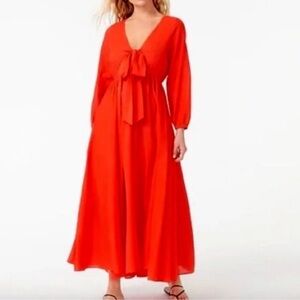 J. Crew Swim Coral Bow Tie Coverup